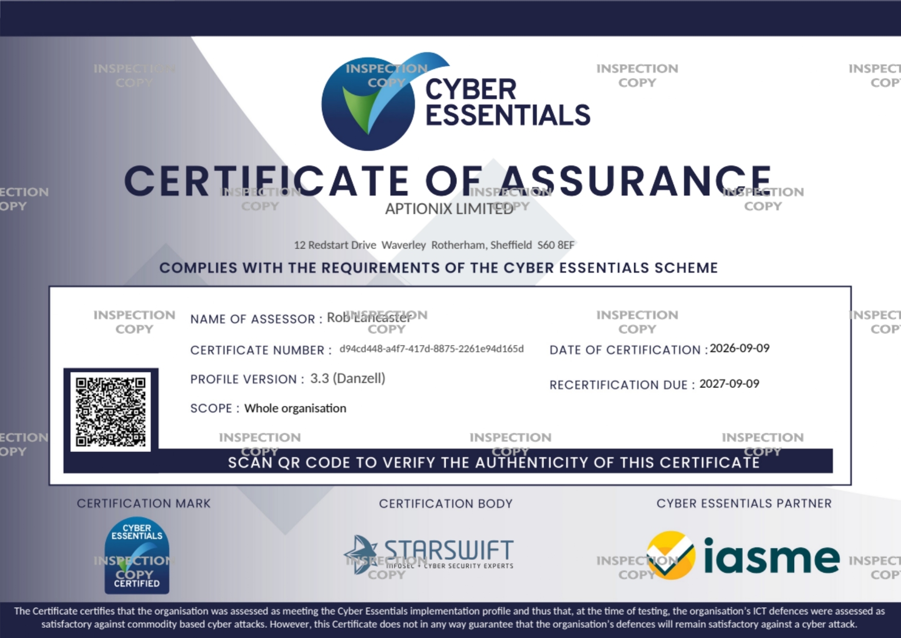 Certification