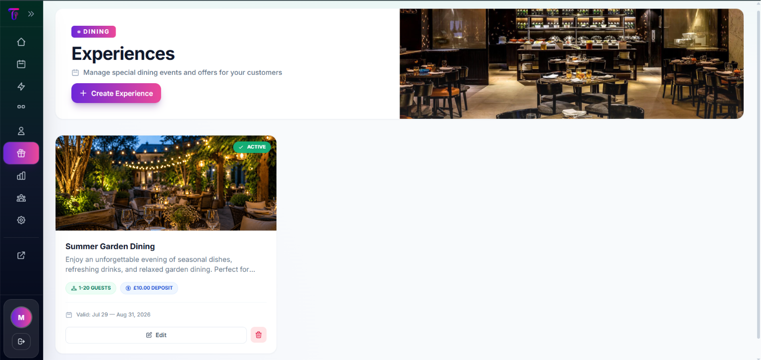 Experiences Management