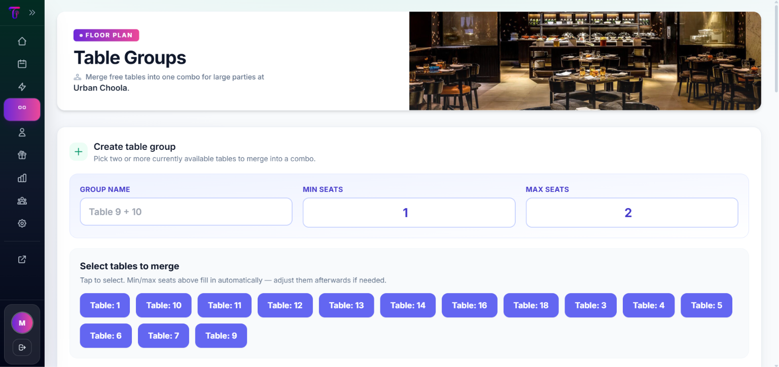 Live Table Status In Real Time